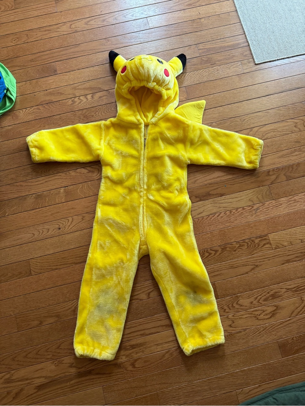 Kids Yellow Pikachu-Style Hooded Costume Onesie